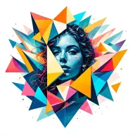 geometric asymmetrical mini triangles scattered throughout tattoo design idea