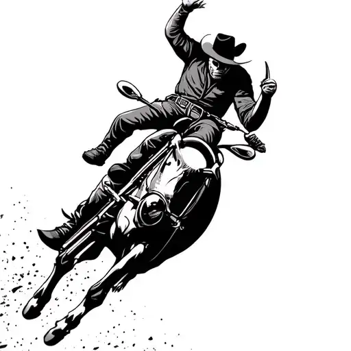 bull rider tattoo design idea