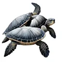 3 sea turtles tattoo design idea