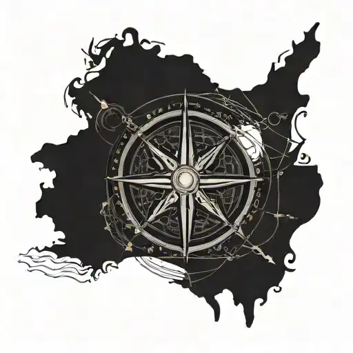 compass Irish Celtic Ireland map tattoo design idea