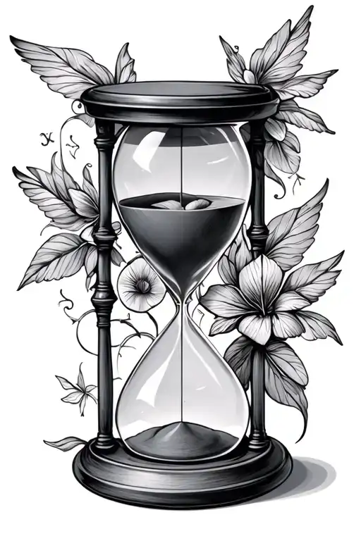 Hourglass Remember Remember Live Time Flies Seize Day tattoo design idea
