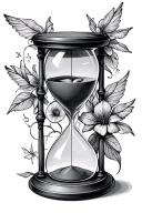 Hourglass Remember Remember Live Time Flies Seize Day tattoo design idea