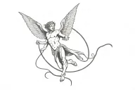 lucifer falling tattoo design idea