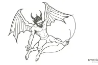 lucifer falling tattoo design idea