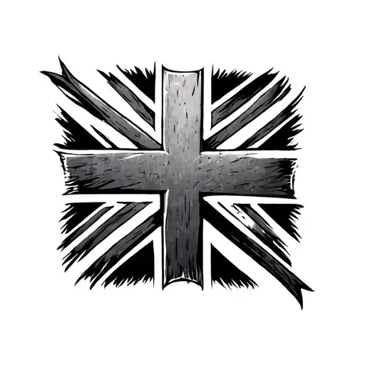 crusader cross union jack tattoo design idea