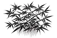 bamboo very thin young branches horisontal tattoo design idea