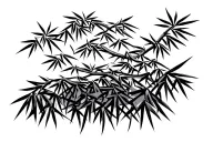 bamboo very thin young branches horisontal tattoo design idea