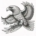 wedge tail eagle in flight tattoo design idea