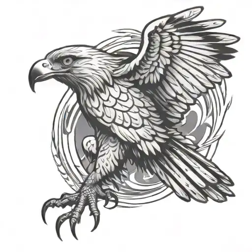 wedge tail eagle in flight tattoo design idea
