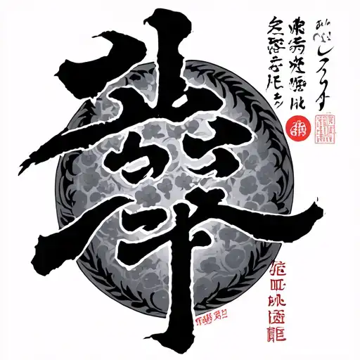 Japanese writing say "peace, Prosperity, protect and god" tattoo design idea