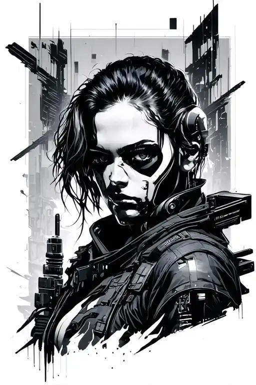 Cyberpunk 2077 game tattoo design idea