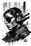 Cyberpunk 2077 game tattoo design idea