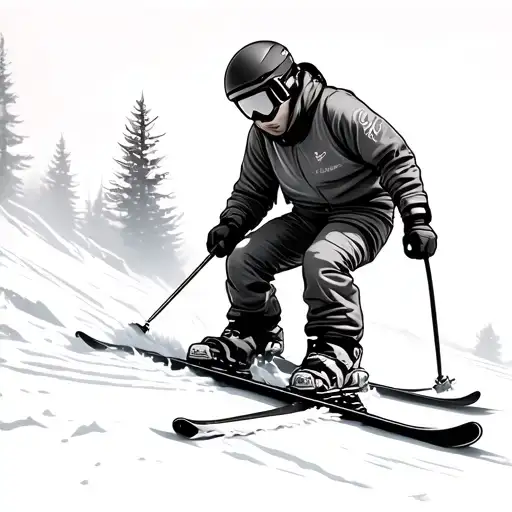 skier carving tattoo design idea