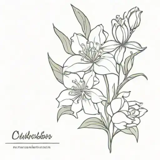Carnation flower, daffidil flower, water lily flower, lily of the valley flower tattoo design idea