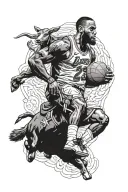 lebron riding a goat tattoo design idea