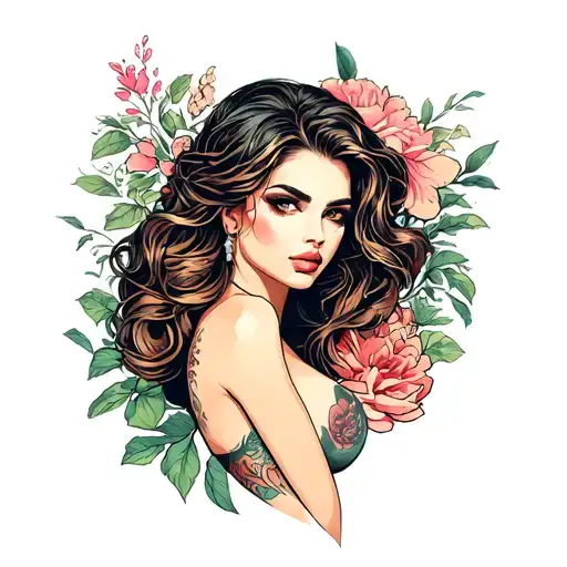 sexy woman body tattoo design idea