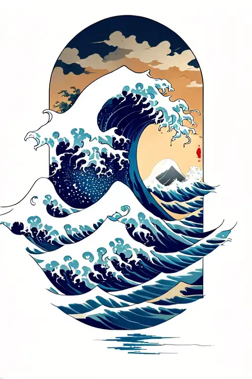 The Great Wave off Kanagawa tattoo design idea