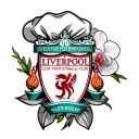 Liverpool Football Club logo with orchids a chef hat and Om  tattoo design idea