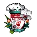 Liverpool Football Club logo with orchids a chef hat and Om  tattoo design idea