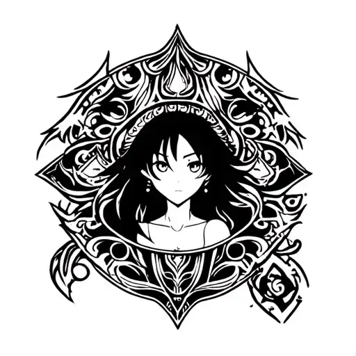 tribal tattoo featuring fairy tail anime guild tattoo tattoo design idea