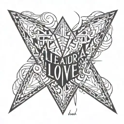 The inscription "Alexandra love me" tattoo design idea