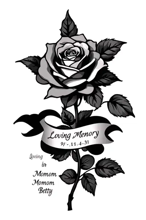 in loving memory Mommom Betty 9-14-11 bannerclouds and a rose tattoo design idea