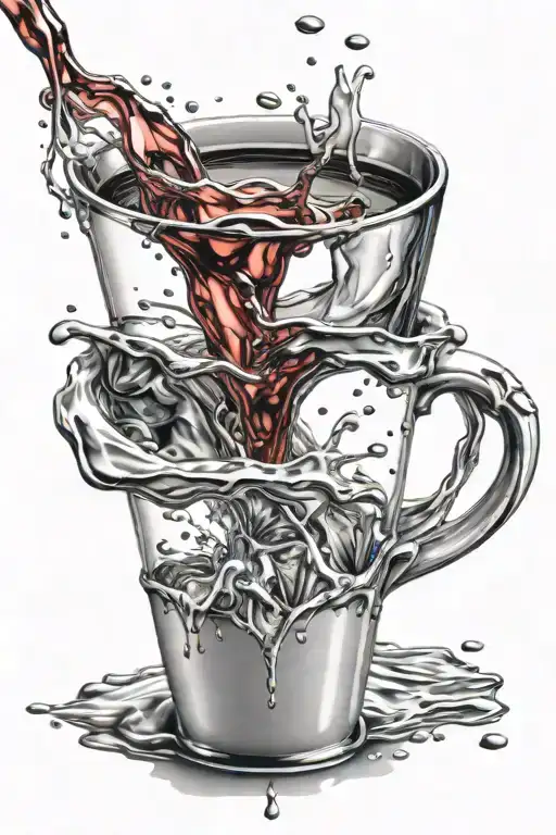 lean cup pouring out tattoo design idea
