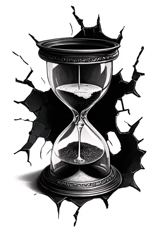 Cracked Hourglass tattoo design idea
