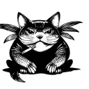 catfish sitting smoking cigarette tattoo design idea