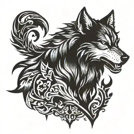 Game of thrones stark wolf tattoo design idea