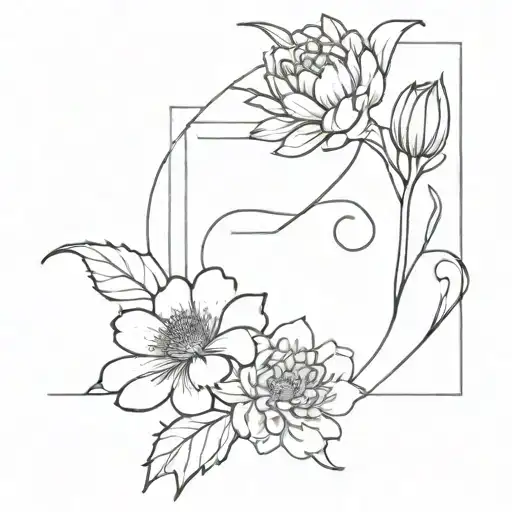 scorpio zodiac sign  and chrysanthemum tangled together tattoo design idea