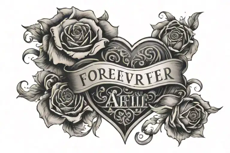 "forever after all" citation sur l'avant bras juste le texte tattoo design idea