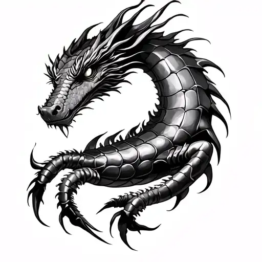 dragon and scorpion in feminine style tattoo design idea