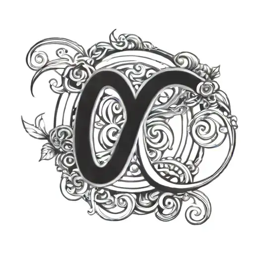 Letter omega and infinity tattoo design idea