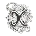 Letter omega and infinity tattoo design idea