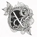 Letter omega and infinity tattoo design idea