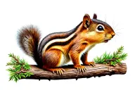 chipmunk squirrel wooded setting tattoo design idea