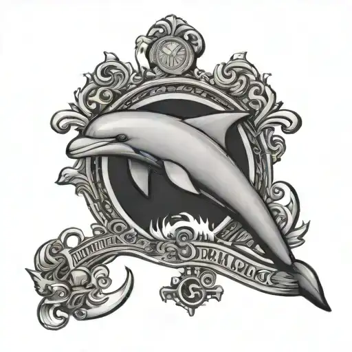 Create a tattoo of a dollar sign transforming into a dolphin tattoo design idea