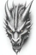 dragon face 3/4th view tattoo design idea