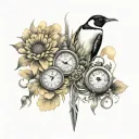Clock Thistle scissors Penguins Compass Lion Scotland Roses Soldiers and poppy tattoo design idea