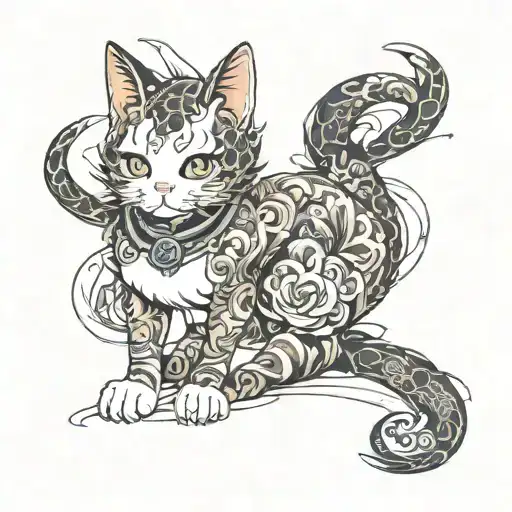 Hentai Neko Girl tattoo design idea