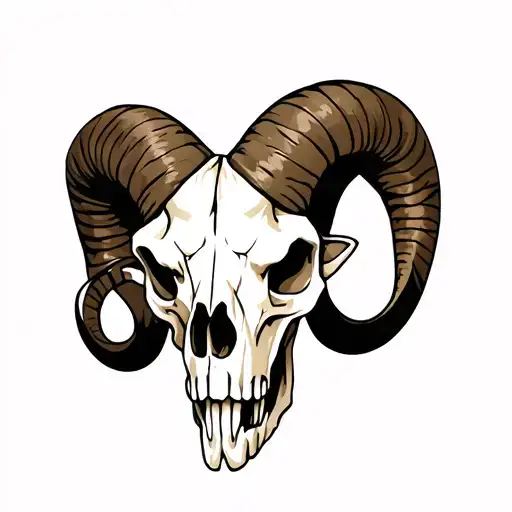 Ram Skull tattoo design idea