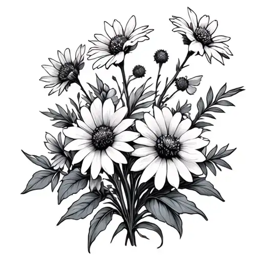 Matthew 6:34 with wildflowers tattoo design idea
