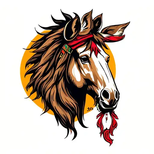 Crazy Horse tattoo design idea