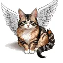cat with angel wings tattoo design idea