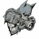 cinema e Batman holding a camera tattoo design idea