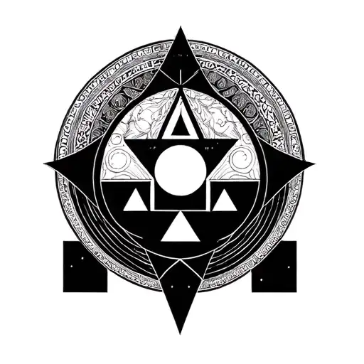 Some visuals just with circle triangle and squares tattoo design idea