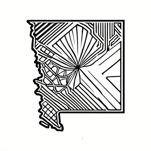 Idaho Utah Pennsylvania California state outline tattoo design idea