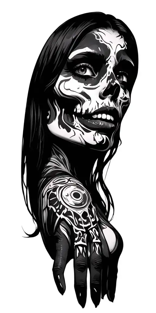 rave scene with elements tattoo design idea