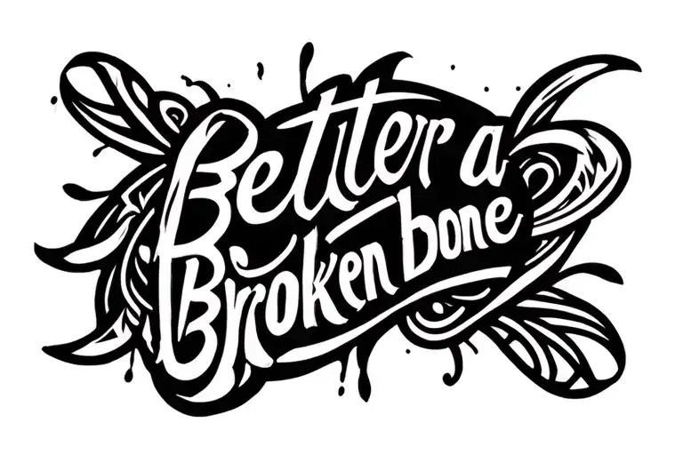 "better a broken bone " Collarbone tattoo with bold delicate pattern tattoo design idea